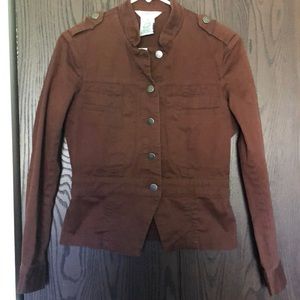 DONATED George stretch brown military jacket
